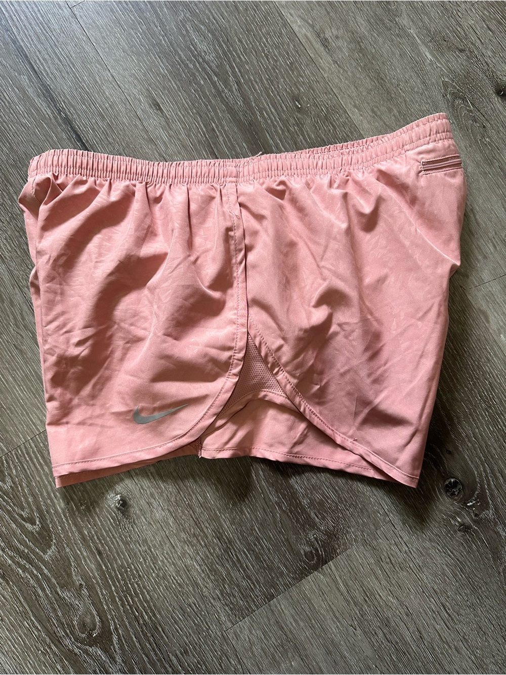 Nike Women's Coral Athletic Running Shorts with White Swoosh - Picture 5 of 7